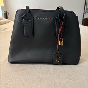Marc Jacobs Black Shoulder Bag with Gold Hardware